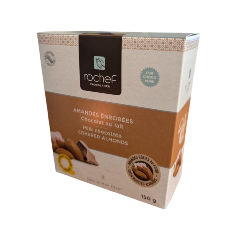 Amandes grillées enrobées de chocolat au lait